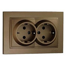 Розетка двойная с заземлением mono electric despina 102-232304-120